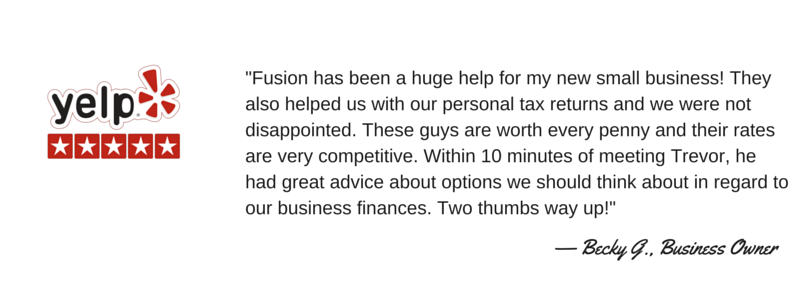 Becky truly appreciated the proactive communication Fusion CPA was able to provide to her on her personal (Form 1040) tax filings.