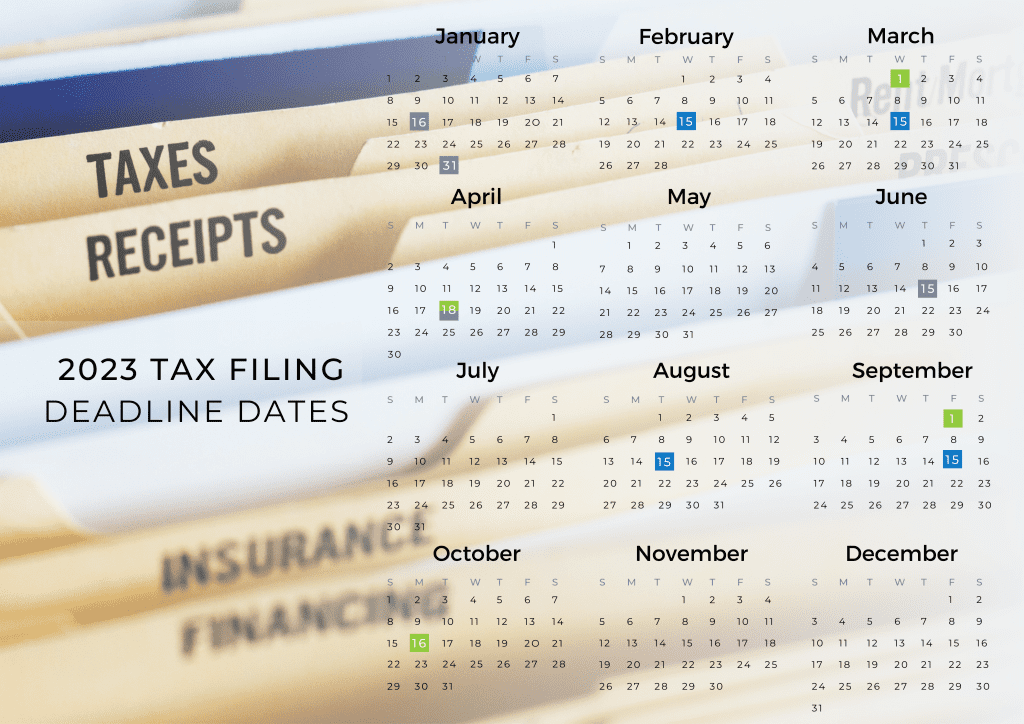 Tax Filing Deadline Dates 2023