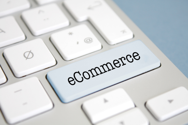Keyboard with ecommerce written on a button for an ecommerce accounting blog