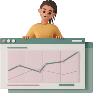 KPI-casual-life-smiling-woman-holding-graph